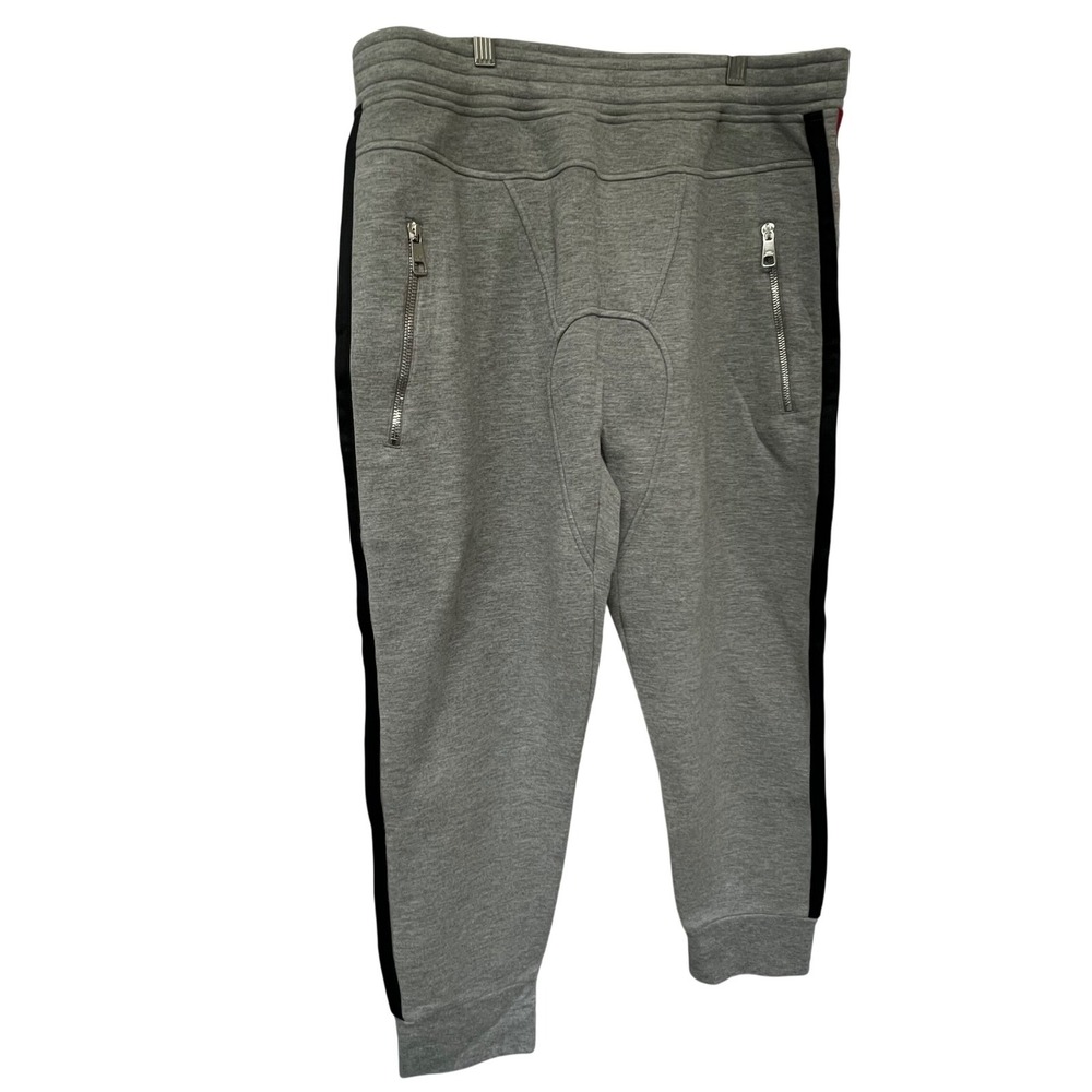 Neil Barrett Skinny Fit Joggers Smoke Grey Black Red Stripe Mens XL